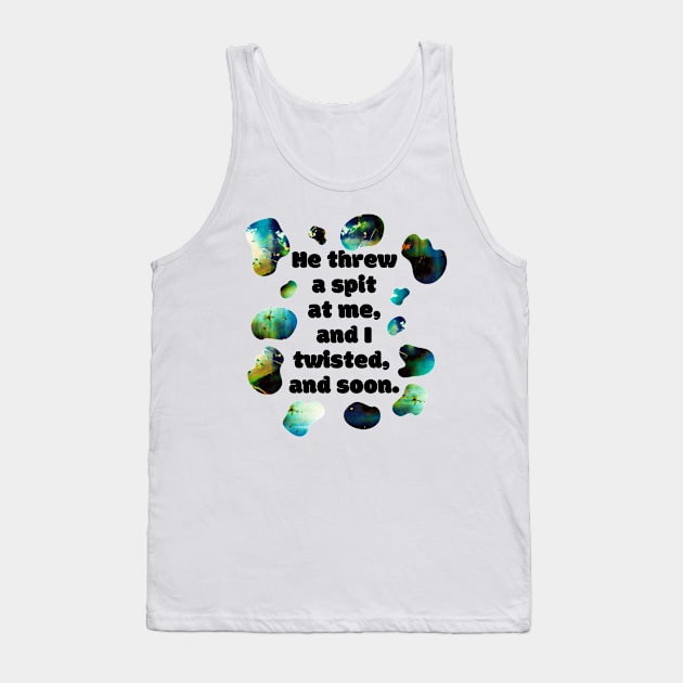 SPIT - Funny Bad Translation Quote with Glitch Art Tank Top by raspberry-tea